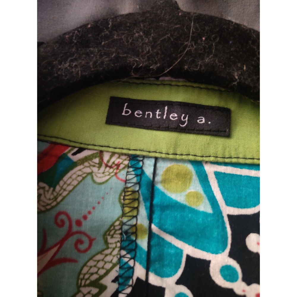 Retro Bentley A. Floral Paisley Shirt Dress Vibrant Psychedelic Lime Green Trim - Picture 6 of 6